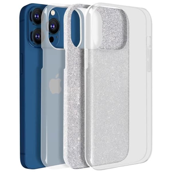 Skyddande skal - Silikon - iPhone 13 Pro Max - Glittrande - Stötsäker - Genomskinlig