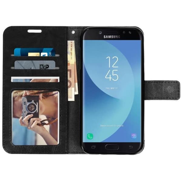 Folio Wallet Case - AVIZAR - Galaxy J7 2017 - Vintage Ekoleder - Video Stöd - Hel Skydd