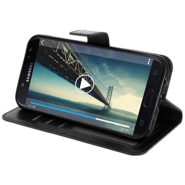 Folio Wallet Case - AVIZAR - Galaxy J7 2017 - Vintage Ekoleder - Video Stöd - Hel Skydd