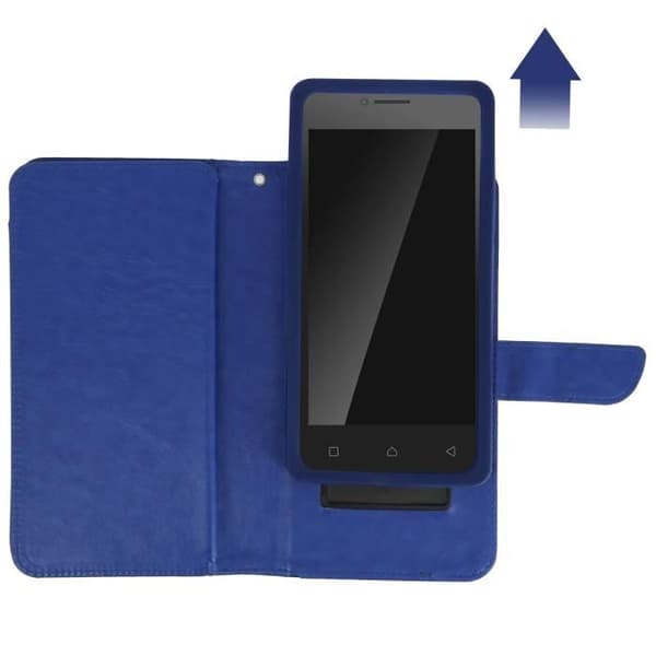 Smartphone Plånboksfodral - Universell - Ekoskinn - 6 Kortfack - Magnetisk - Blå