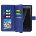 Miniatyrbild 1 av 4: Smartphone Plånboksfodral - Universell - Ekoskinn - 6 Kortfack - Magnetisk - Blå