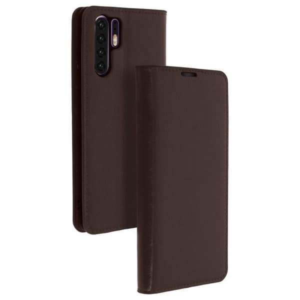 Etui - Huawei - P30 Pro - Äkta läder - Brun - Videostöd