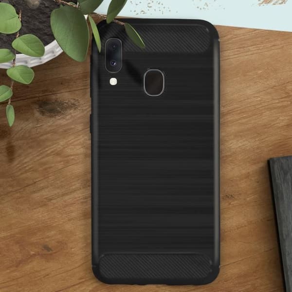 Fodral - AVIZAR - Samsung Galaxy A20e - Mjuk silikon - Kolfinish - Stötskydd