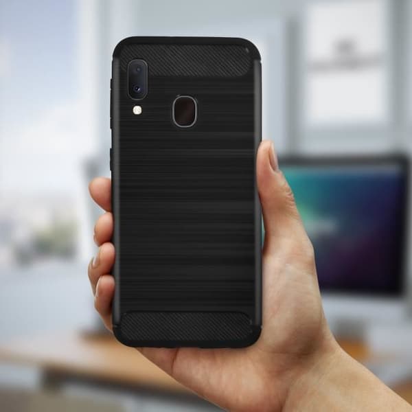 Fodral - AVIZAR - Samsung Galaxy A20e - Mjuk silikon - Kolfinish - Stötskydd