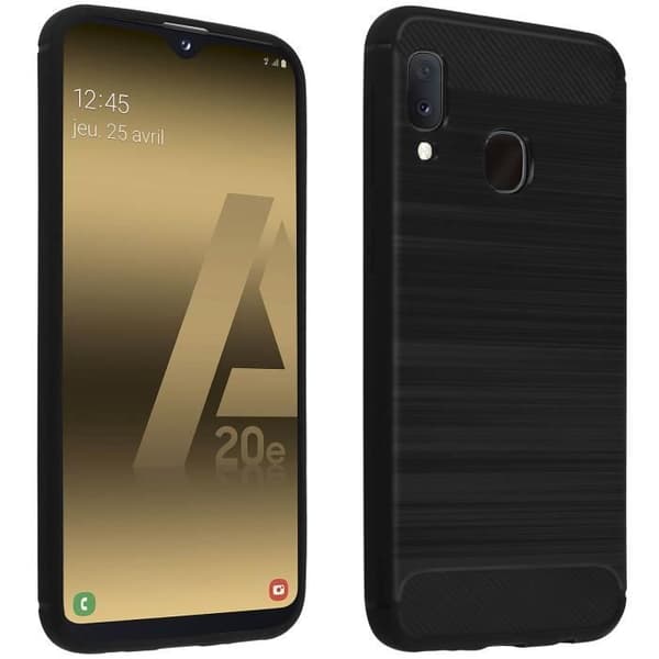 Fodral - AVIZAR - Samsung Galaxy A20e - Mjuk silikon - Kolfinish - Stötskydd