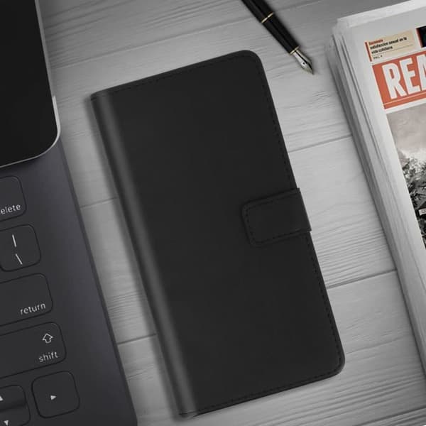 Housse - AVIZAR - Xiaomi Redmi Note 9S/Pro/Pro Max - Äkta läder - 2 kortfickor - Mjuk skal