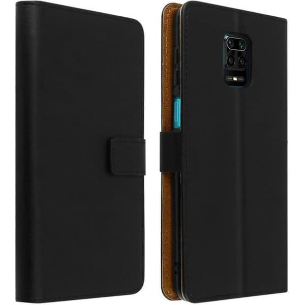 Housse - AVIZAR - Xiaomi Redmi Note 9S/Pro/Pro Max - Äkta läder - 2 kortfickor - Mjuk skal