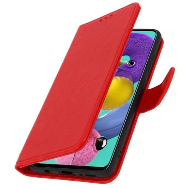 Etui för Samsung Galaxy A51 - AVIZAR - Helfodral - Röd - Silikon gel - Stödfunktion