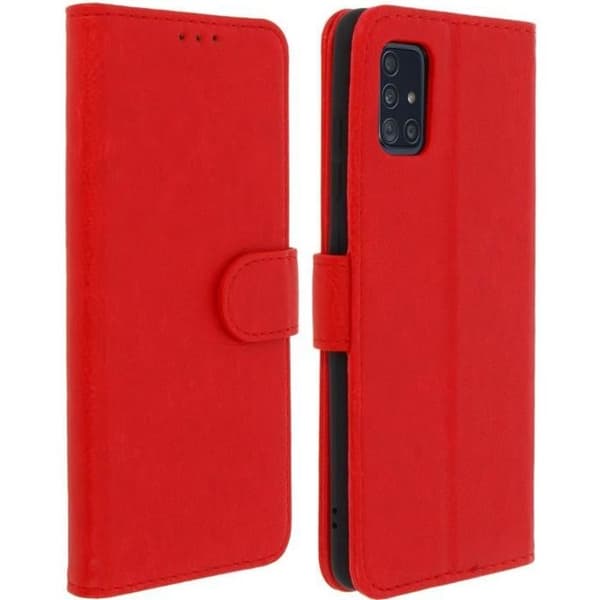 Etui för Samsung Galaxy A51 - AVIZAR - Helfodral - Röd - Silikon gel - Stödfunktion