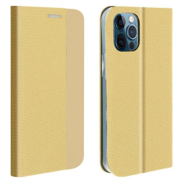 iPhone 12 Pro Max fodral Korthållare Interiör Videostöd Mjukt gyllene Gul