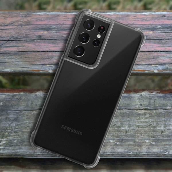 Skydd - Akashi - Galaxy S21 Ultra - Mjuk - Transparent Vit - Förstärkta stötsäkra hörn