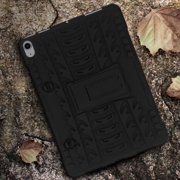Coque iPad Air 2020 - AVIZAR - Skydd i bi-material med stativ Stöd Svart