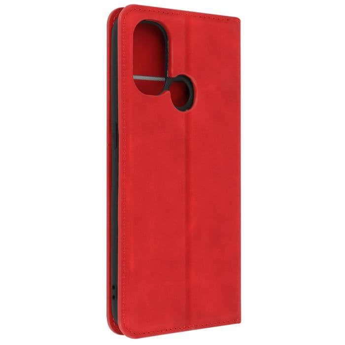 OnePlus Nord N100 Soft Touch Cover Korthållare Stativ Funktion Röd