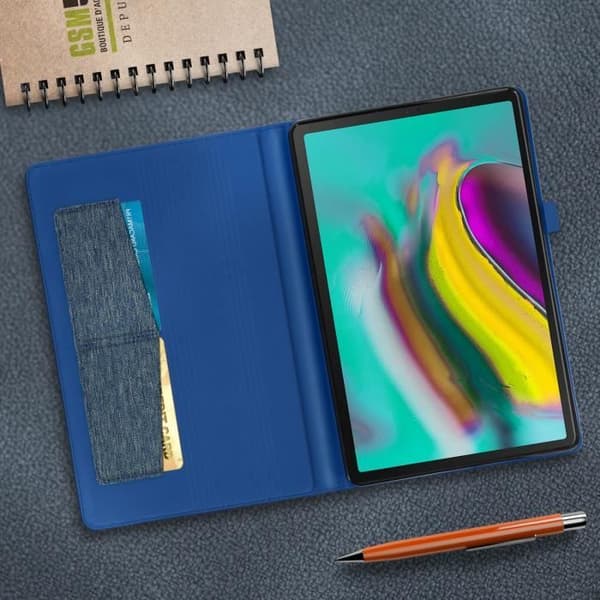 Tabletfodral - AVIZAR - Galaxy Tab S5e - Ekoleder - Inbyggd stöd - Kortfack