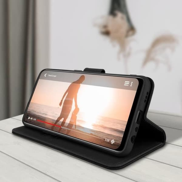 Foliofodral - Oppo - A94 5G - Texturerat ekoläder - Stödfunktion - Magnetisk