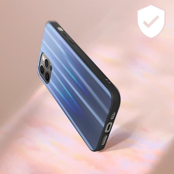 Coque iPhone 12 och 12 Pro - AVIZAR - Holografisk Glänsande - Bi-material - Silikon - Polykarbonat