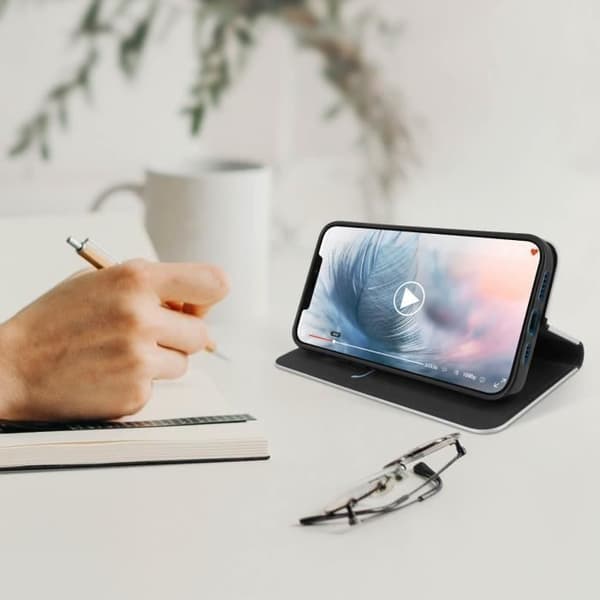 iPhone 12 / 12 Pro Fodral Korthållare Videostöd Svart Koleffekt Svart