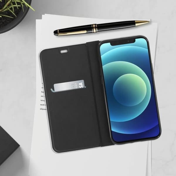 iPhone 12 / 12 Pro Fodral Korthållare Videostöd Svart Koleffekt Svart