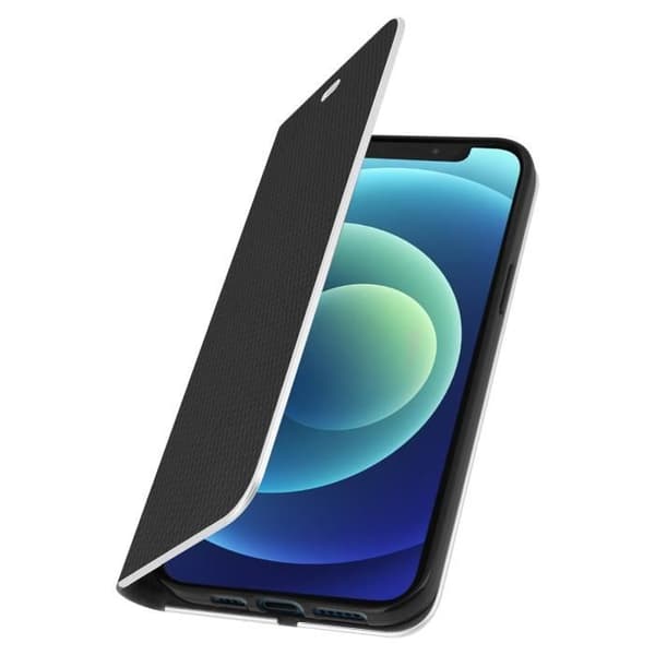 iPhone 12 / 12 Pro Fodral Korthållare Videostöd Svart Koleffekt Svart