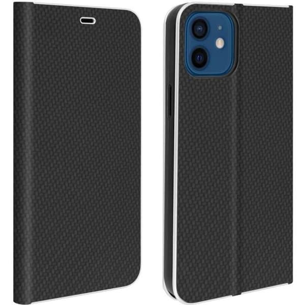 iPhone 12 / 12 Pro Fodral Korthållare Videostöd Svart Koleffekt Svart