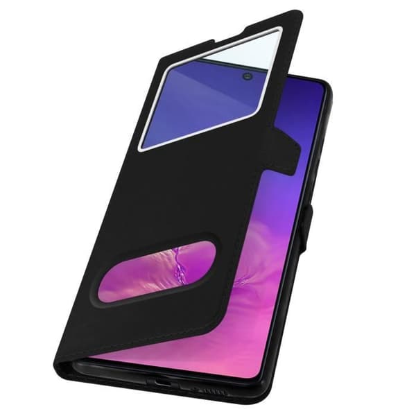 Hölster - Samsung - Galaxy S10 Lite - Helkåpa - Dubbel Fönster - Videostöd Svart