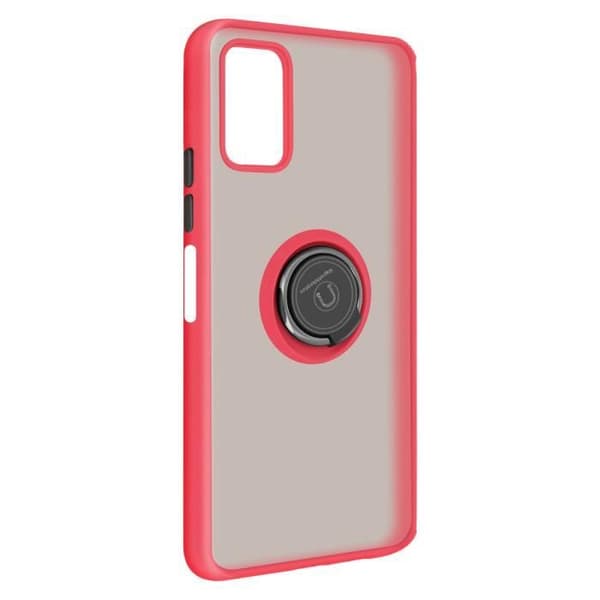 Skyddsfodral - Samsung - Galaxy A03S - Bi-material - Metallring - Röd