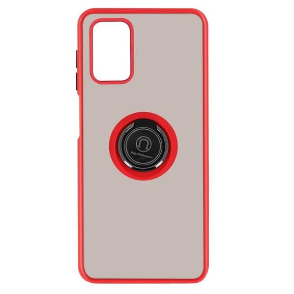 Skyddsfodral - Samsung - Galaxy A03S - Bi-material - Metallring - Röd