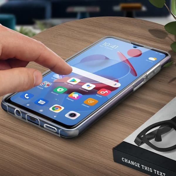 Coque - Xiaomi - Mi 10T Lite - Hård Baksidan Skydd - Mjuk Framsidan - Transparent Vit