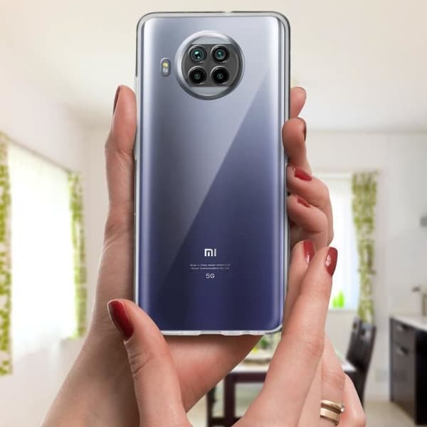 Coque - Xiaomi - Mi 10T Lite - Hård Baksidan Skydd - Mjuk Framsidan - Transparent Vit