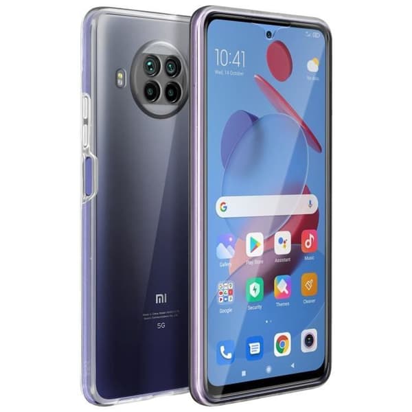 Coque - Xiaomi - Mi 10T Lite - Hård Baksidan Skydd - Mjuk Framsidan - Transparent Vit