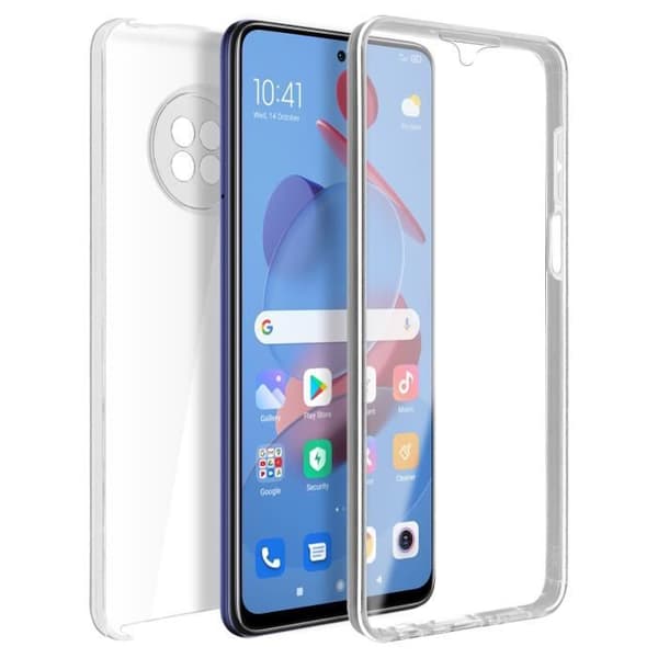 Coque - Xiaomi - Mi 10T Lite - Hård Baksidan Skydd - Mjuk Framsidan - Transparent Vit