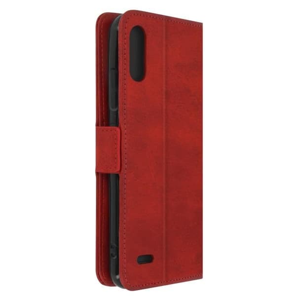 Étui - AVIZAR - LG K22 - Ekologiskt läder - Röd - Videostöd - Vintage