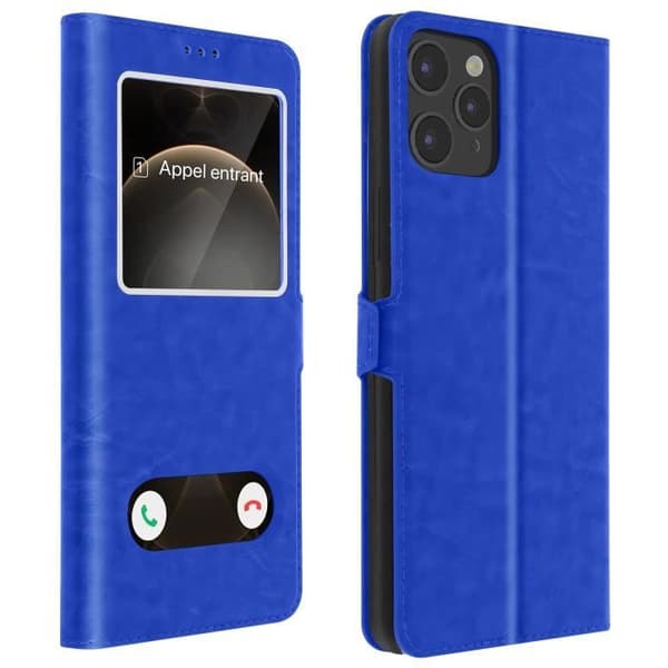 Hus - AVIZAR - Apple iPhone 12 / 12 Pro - Mjuk Silikon - Dubbel Fönster - Videostöd
