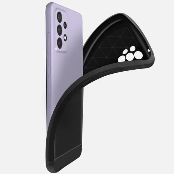 Skyddsskal - Samsung - Galaxy A52, A52 5G, A52S - Silikon - förstärkta hörn - Borstad effekt