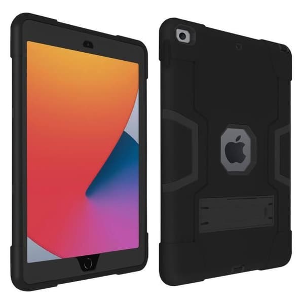 Stötsäker Skal - AVIZAR - iPad 2020/2019 10.2 - Silikongel - Stödben - Barn Svart