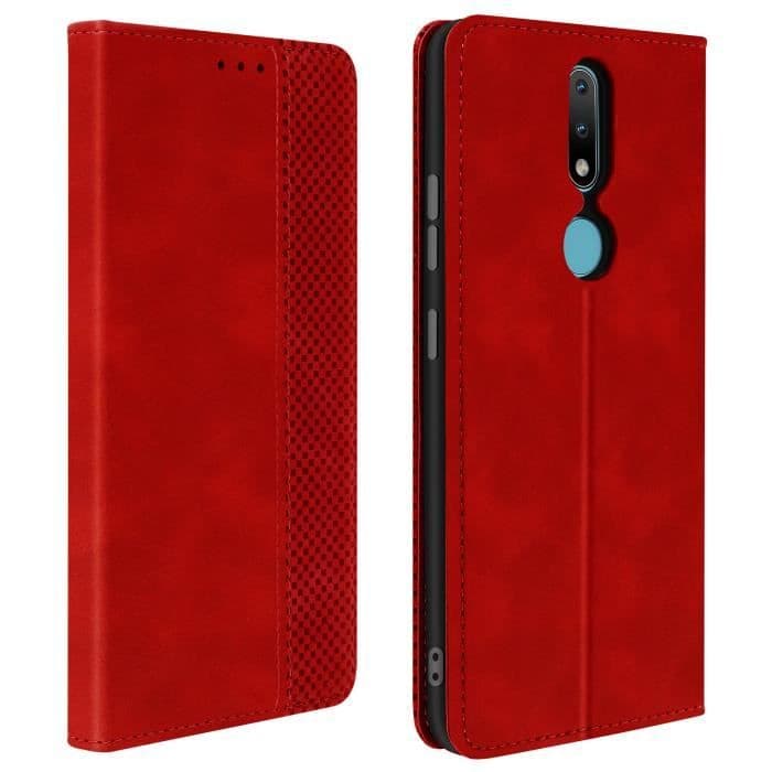 Nokia 2.4 Wallet Video Holder Fodral Elegant röd