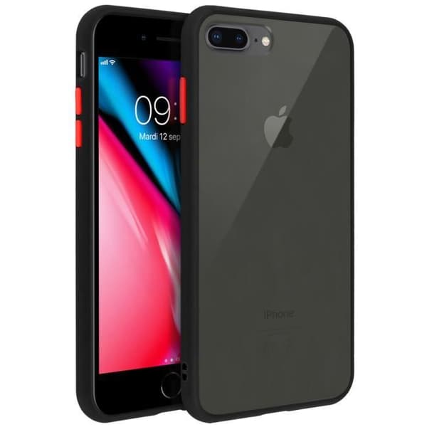 iPhone 7 Plus / 8 Plus Fodral Genomskinlig Baksida Matt Finish Styv Stötsäker Svart