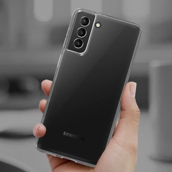 Samsung Galaxy S21 Plus mjukt fodral och härdat glasfilm 9H Hårdhet Svart