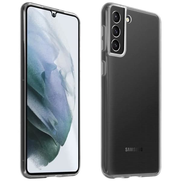 Samsung Galaxy S21 Plus mjukt fodral och härdat glasfilm 9H Hårdhet Svart
