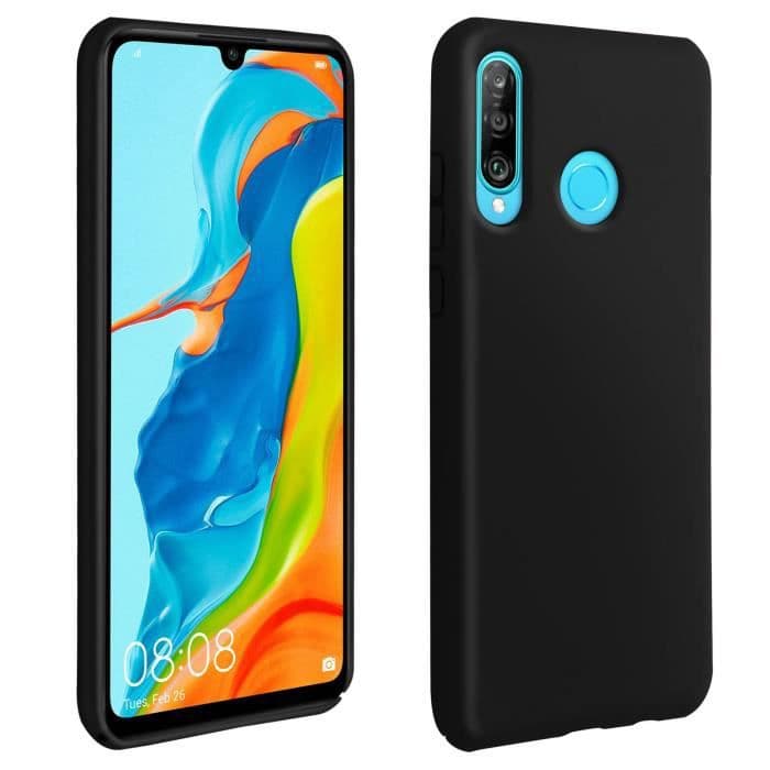 Huawei P30 Lite Semi Rigid Silikonfodral Matt Soft Touch Finish Svart Svart