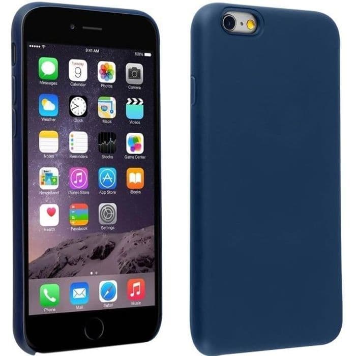 iPhone 6 och 6S Halvstyvt silikonfodral Matt Soft Touch finish midnattsblå