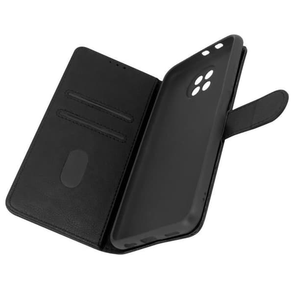 Etui - Xiaomi - Redmi Note 9T 5G - Skydd - Kortfack - Videostöd - Svart