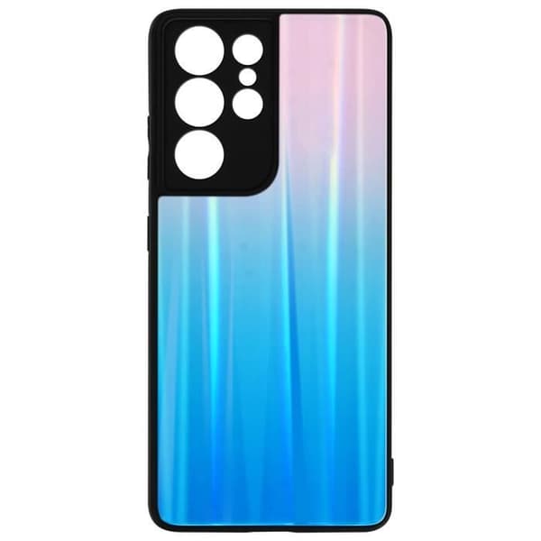 Coque - AVIZAR - Samsung Galaxy S21 Ultra - Holografisk - Bi-material - Rosa och blå