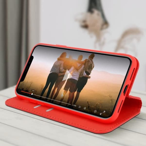Housse - AVIZAR - iPhone XR - Ekoskinn - Mjuk - Röd