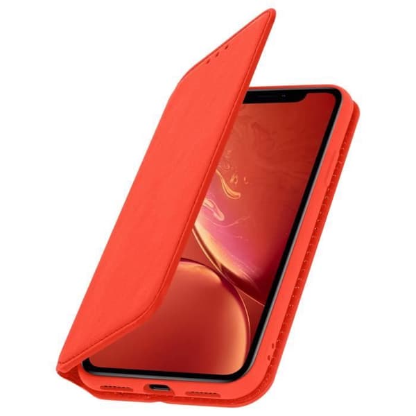 Housse - AVIZAR - iPhone XR - Ekoskinn - Mjuk - Röd