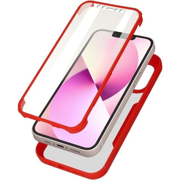 Helkåpa - AVIZAR - iPhone 13 - Baksidan Plexiglas - Framsidan Polymer - Röd