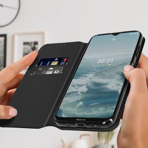 Plånboksetui - Nokia - G10/G20 - Svart - Magnetflik - Videostöd