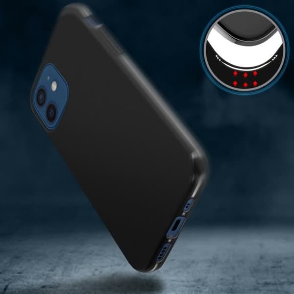 Skyddsskal - AVIZAR - Apple iPhone 12 Mini - Flexibelt silikon - Svart - Matt yta