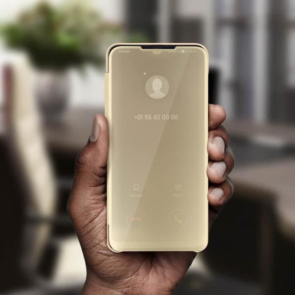 Hölster för Samsung Galaxy A50 - AVIZAR - Spegelcase - Genomskinlig flik - Halvstyv skal - Praktisk