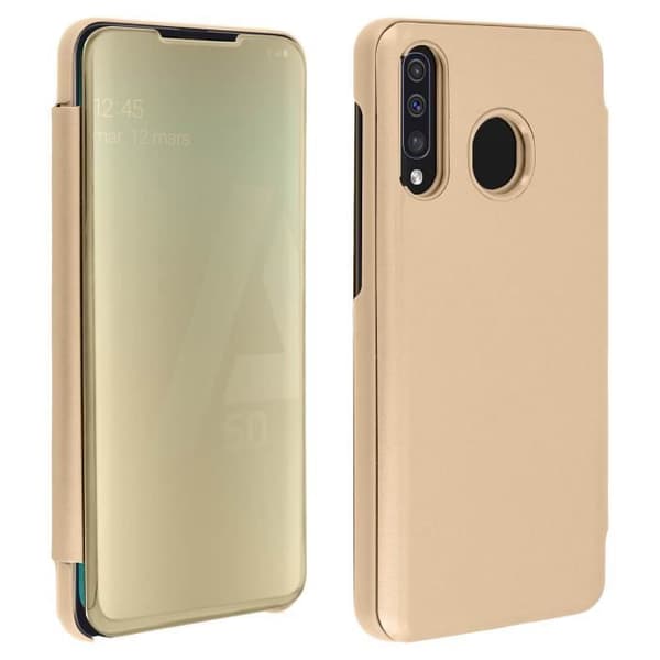 Hölster för Samsung Galaxy A50 - AVIZAR - Spegelcase - Genomskinlig flik - Halvstyv skal - Praktisk